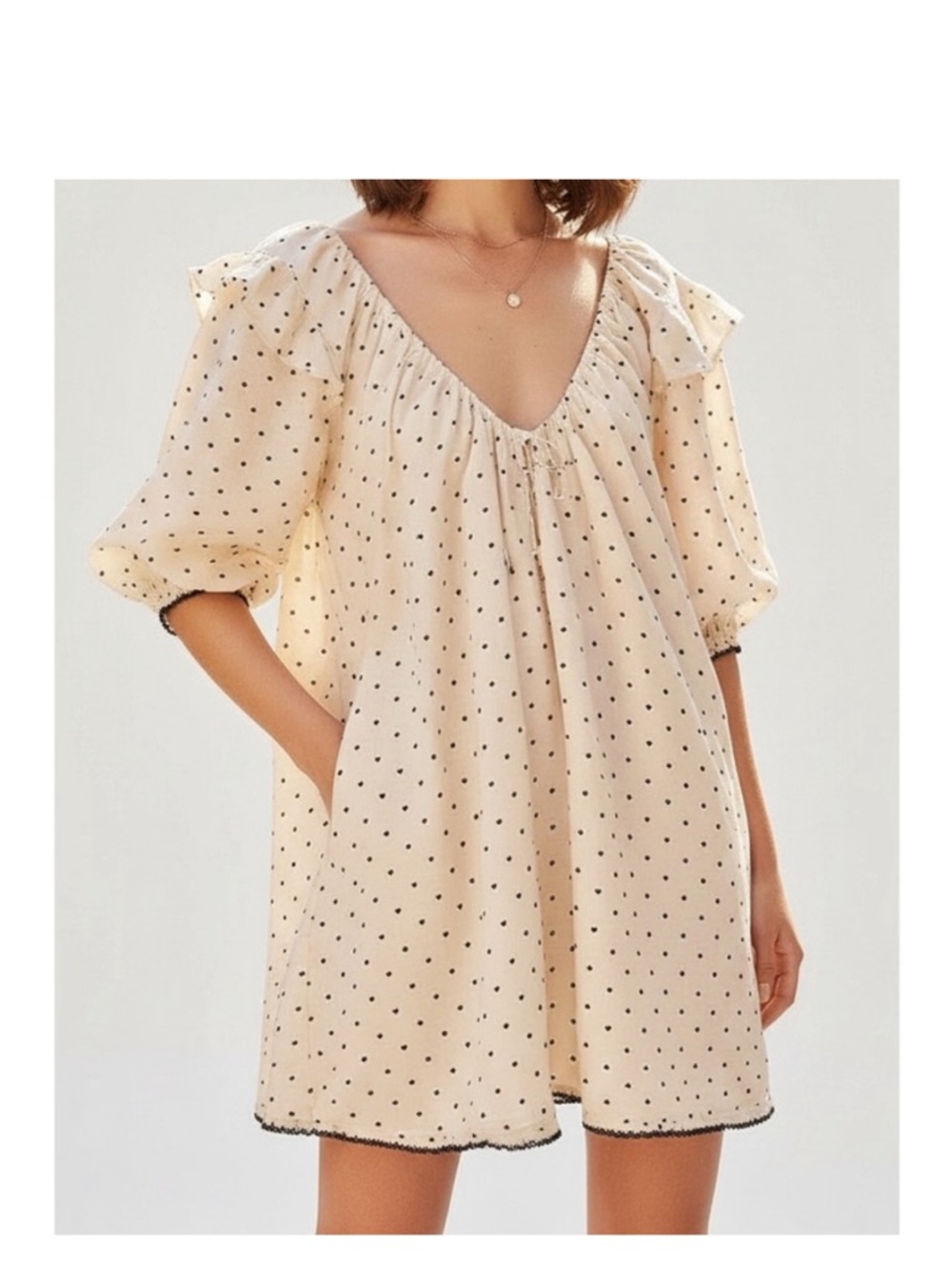 For Love & Lemons Eden Velvet Hearts Mini Dress